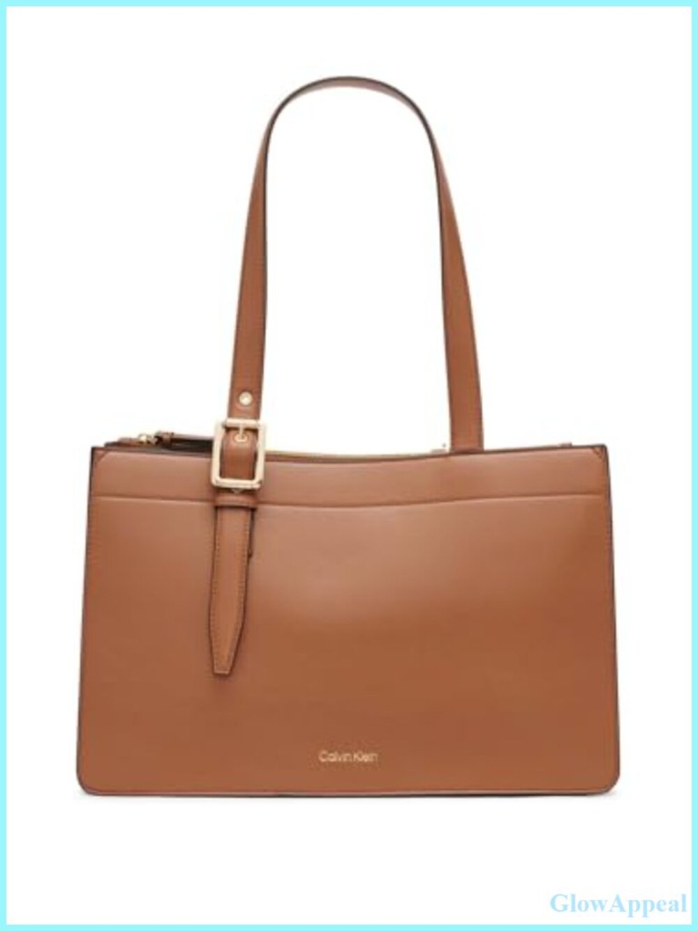 Calvin Klein Havana Novelty Organizational Tote Vegan Leather Satchel